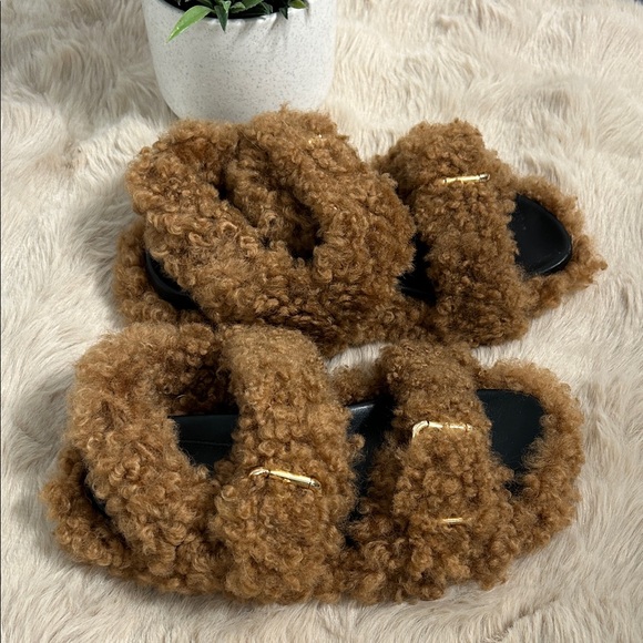 Marni Shearling Buckle Sandals - Picture 2 of 10